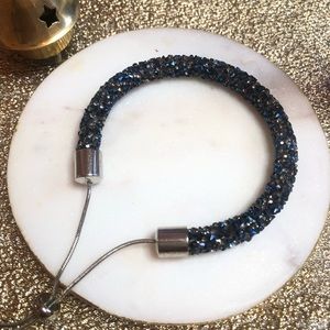 Crystals bangle Blue AB color stone with adjustable cable